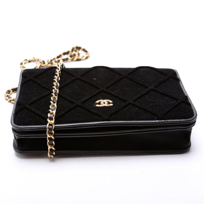 Chanel WOC 3D Quilted Velvet 24M Black Bag