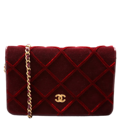 Chanel WOC 3D Quilted Velvet 24M Red Bag