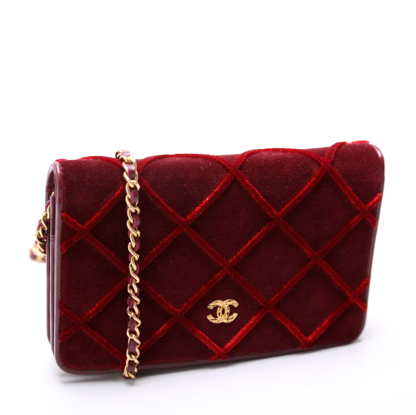 Chanel WOC 3D Quilted Velvet 24M Red Bag