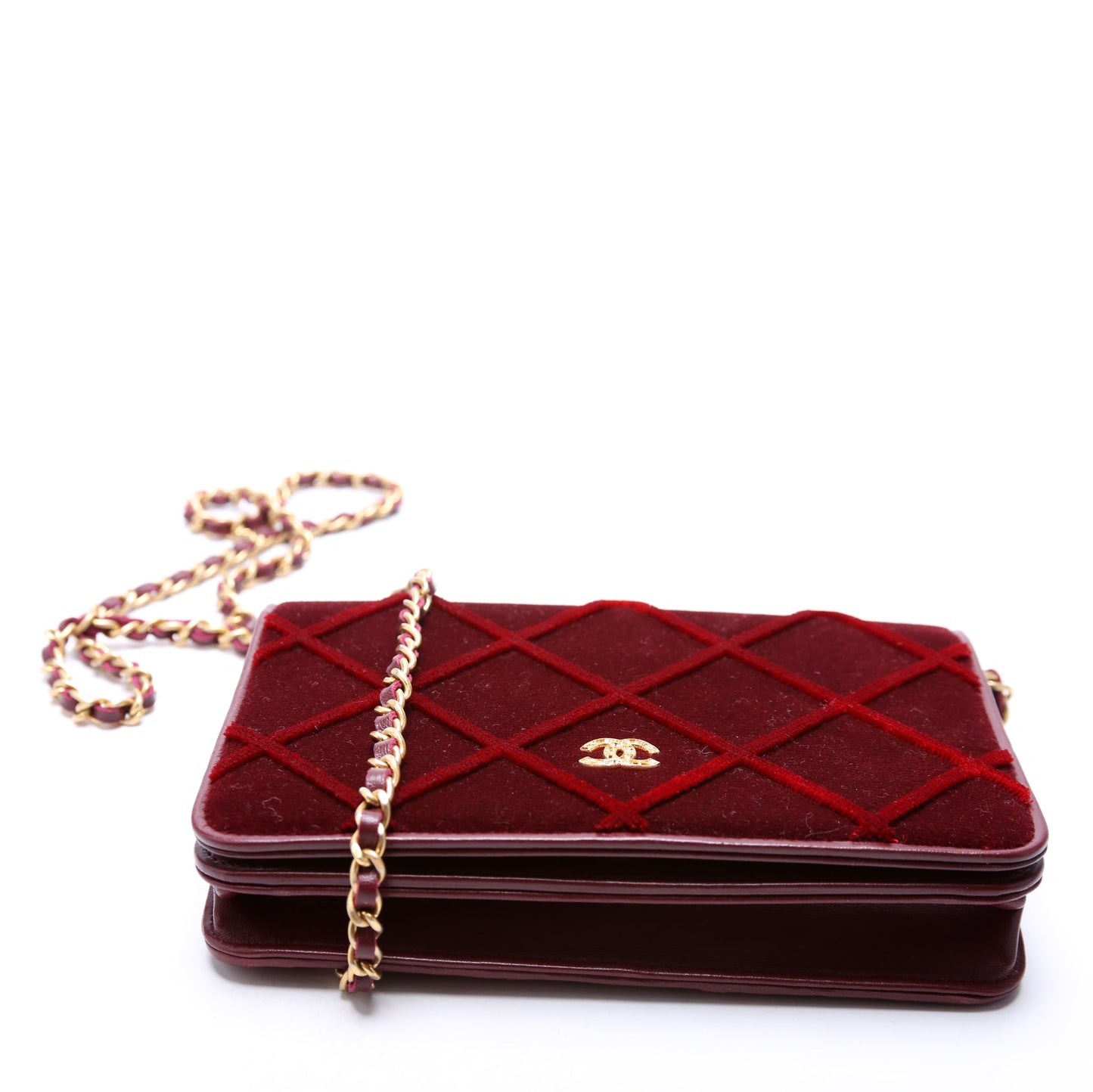 Chanel WOC 3D Quilted Velvet 24M Red Bag