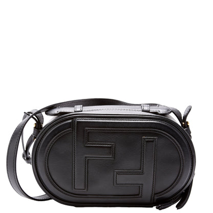 Fendi Vitello Grace Leather O'Lock Mini Camera Case Black Bag