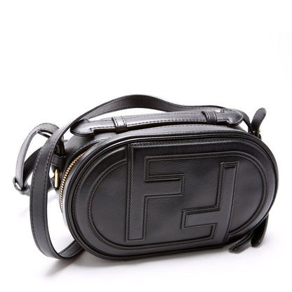 Fendi Vitello Grace Leather O'Lock Mini Camera Case Black Bag