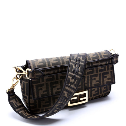 Fendi 8BR600 FF Jacquarduette Brown Bag