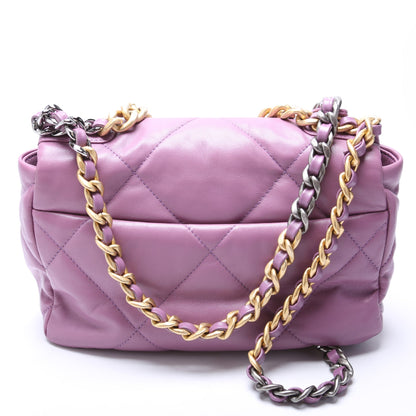 Chanel Quilted Goatskin 19 Medium Flap 30M Purple Bag