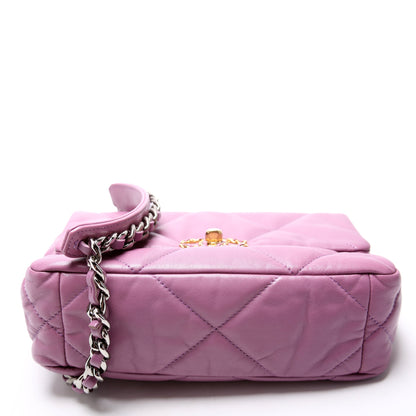 Chanel Quilted Goatskin 19 Medium Flap 30M Purple Bag