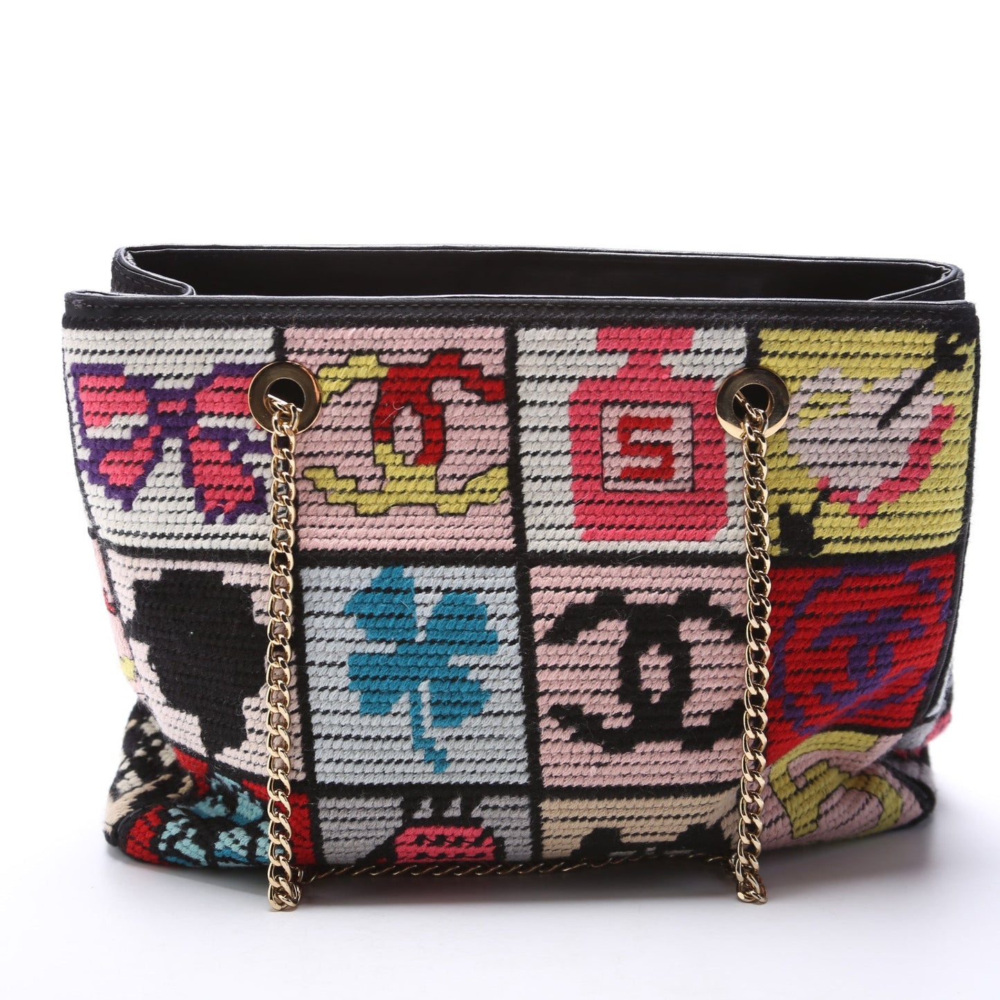 Chanel Precious Symbols Needlepoint Charms Tote 8M Bag