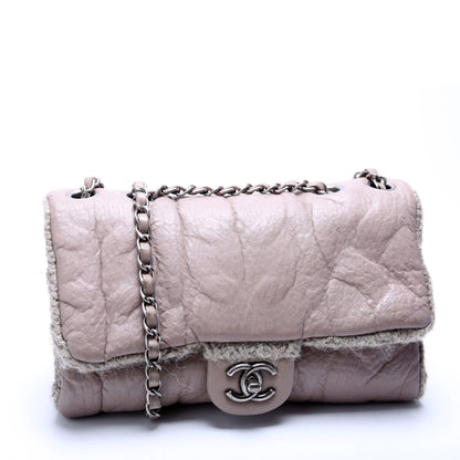 Chanel Chic Knit Mini Flap Sheepskin/Wool 18M Grey Bag