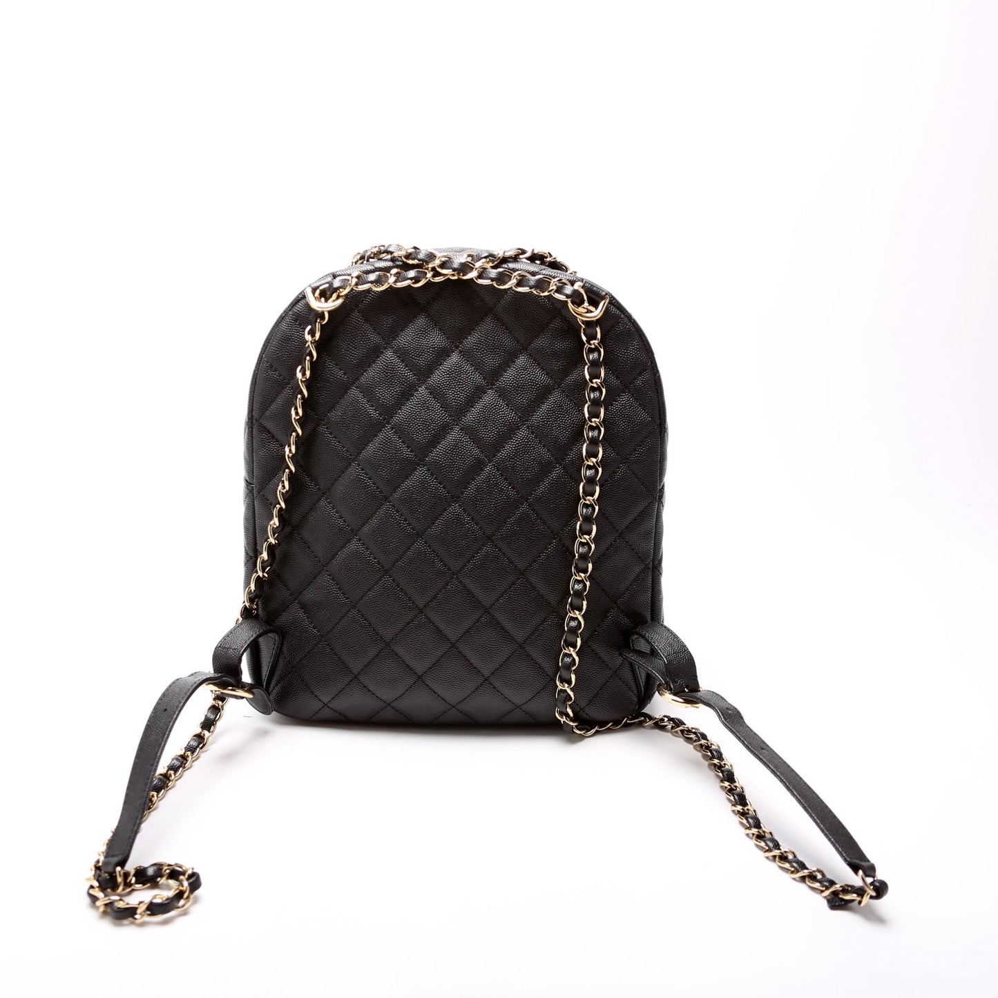 Chanel Zip Around Medium Backpack Caviar 26M Black Bag