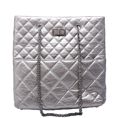 Chanel Reissue Tall Tote Quilted Aged Calfskin 14M Silver Bag