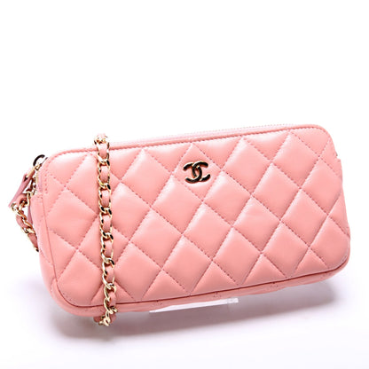 Chanel WOC CC Double Zip Pink Bag