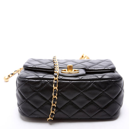 Chanel Mini Square Pearl Crush Flap RFID Black Bag