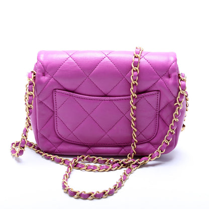 Chanel Chain Around Mini Square Flap Lambskin RFID Purple Bag
