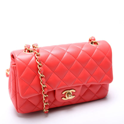 Chanel Classic Flap Mini Rectangle Lambskin 27M Orange Bag