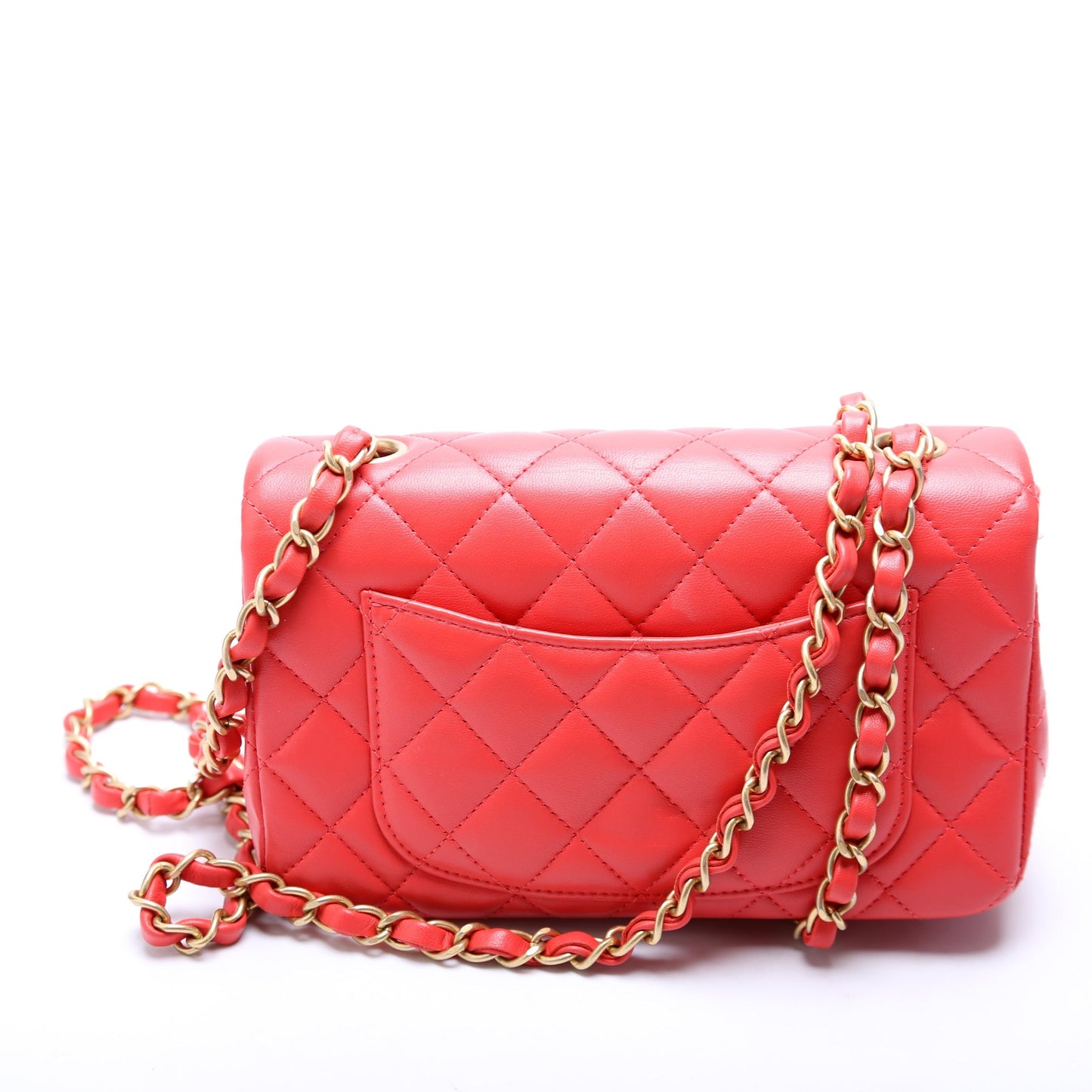 Chanel Classic Flap Mini Rectangle Lambskin 27M Orange Bag