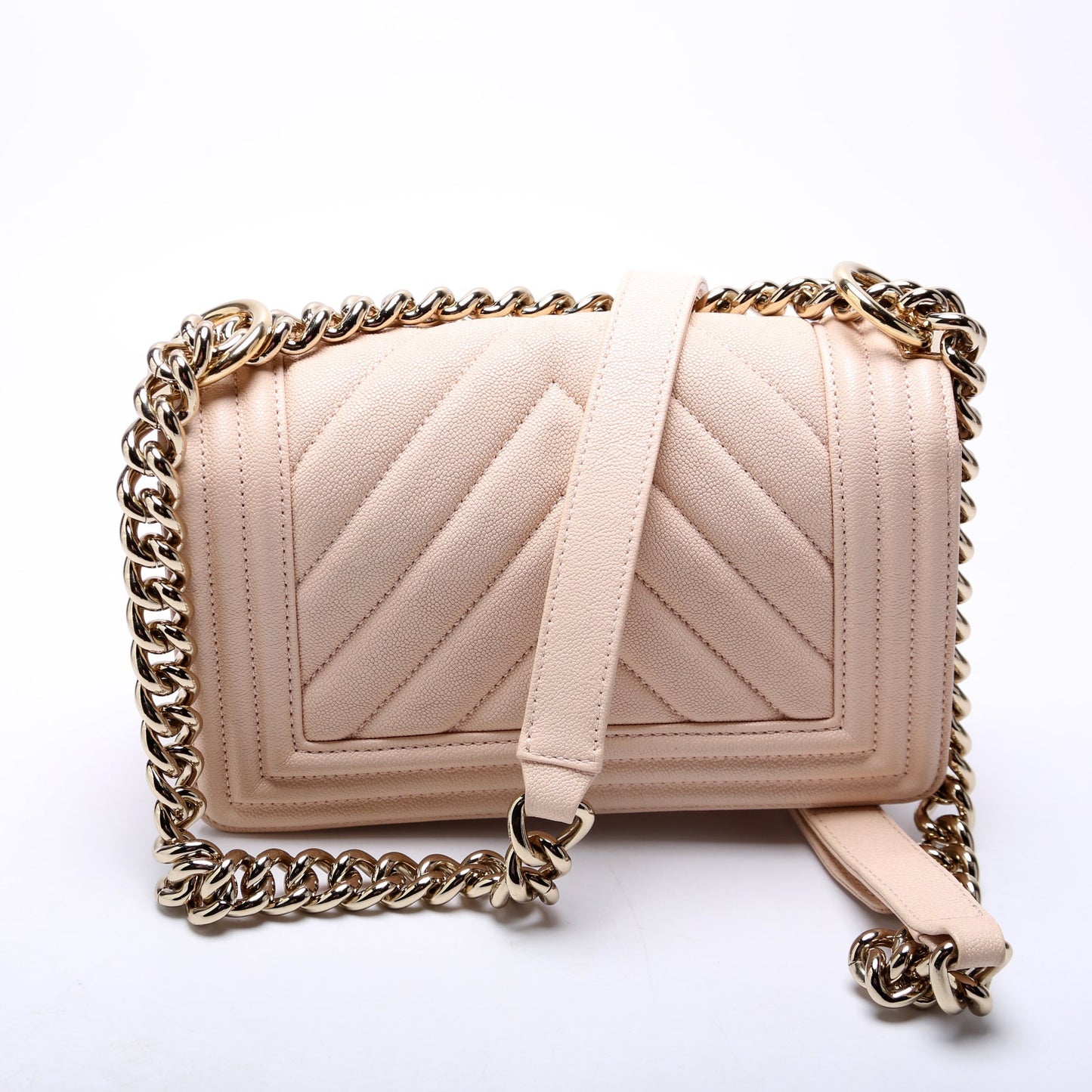 Chanel Boy Flap Small Chevron Caviar 30M Pink Bag