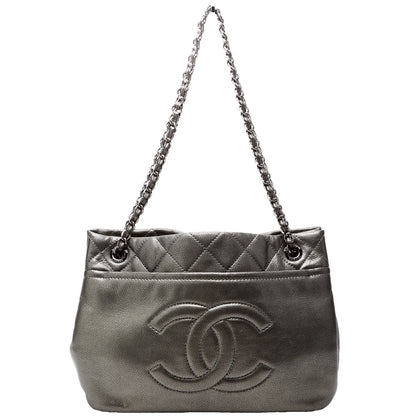 Chanel Timeless CC Soft Tote 14M Silver Bag