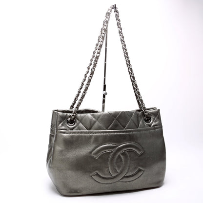 Chanel Timeless CC Soft Tote 14M Silver Bag