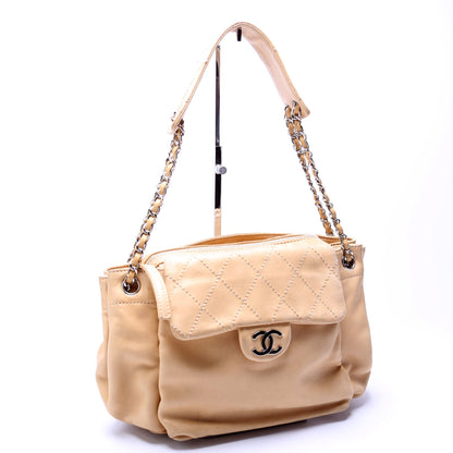 Chanel CC Pocket Accordion Shoulder Lambskin 10M Tan Bag