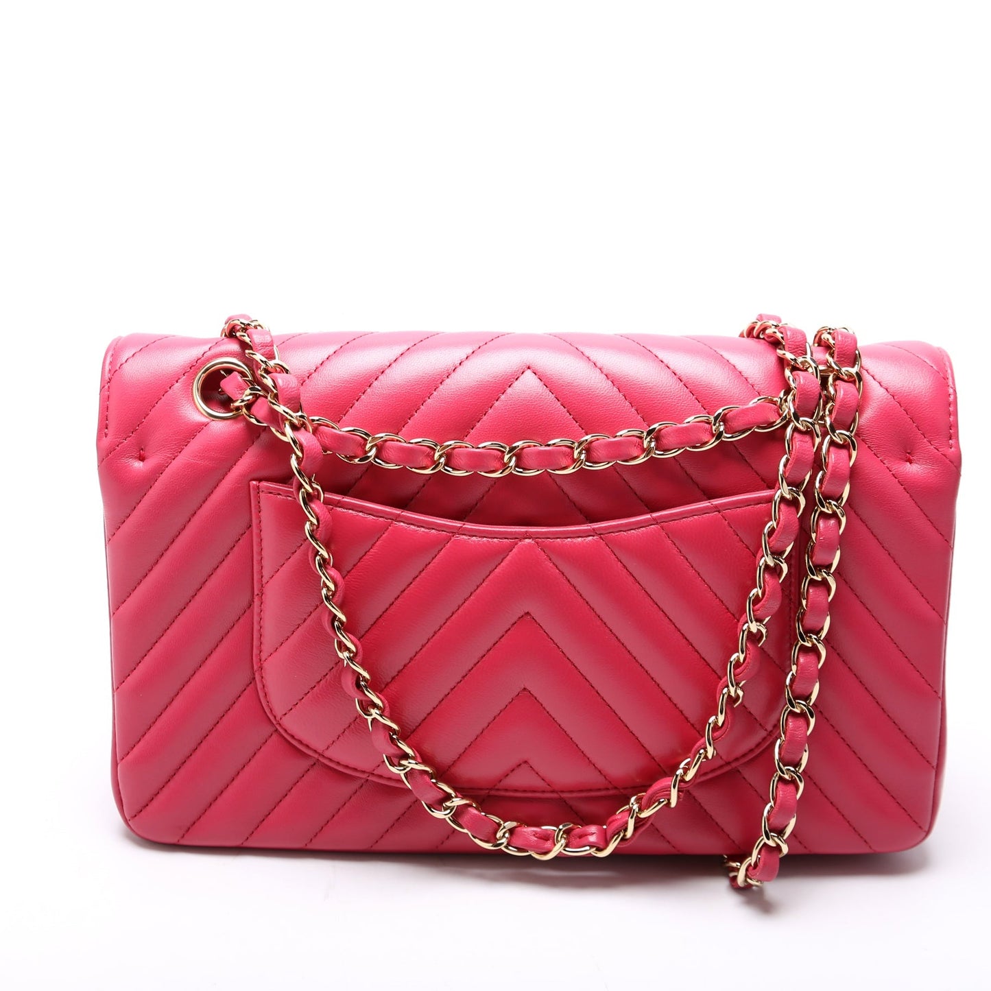 Chanel Classic Flap Medium Chevron Lambskin 29-32M Pink Bag