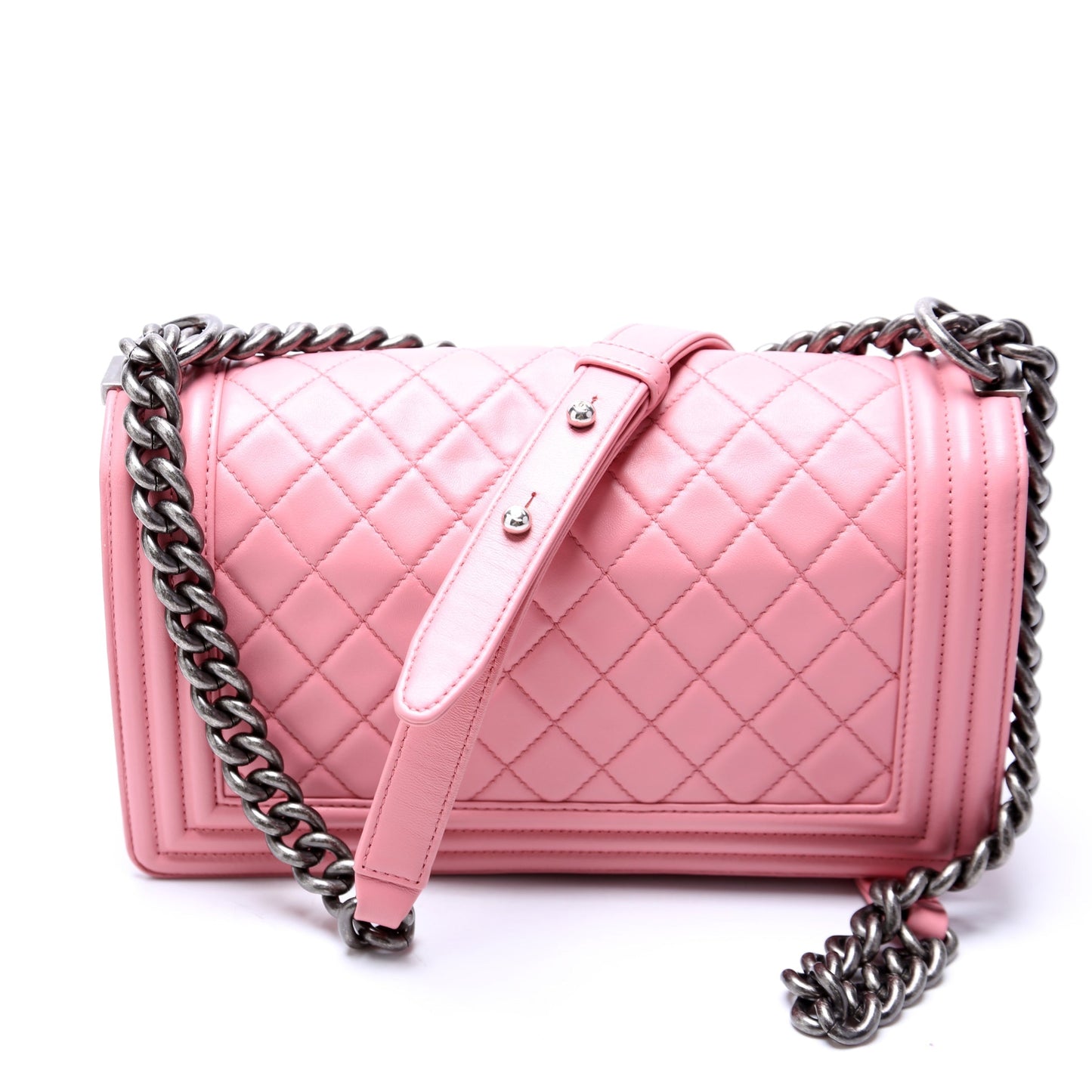 Chanel Boy Flap Medium Old Lambskin 15-20M Pink Bag