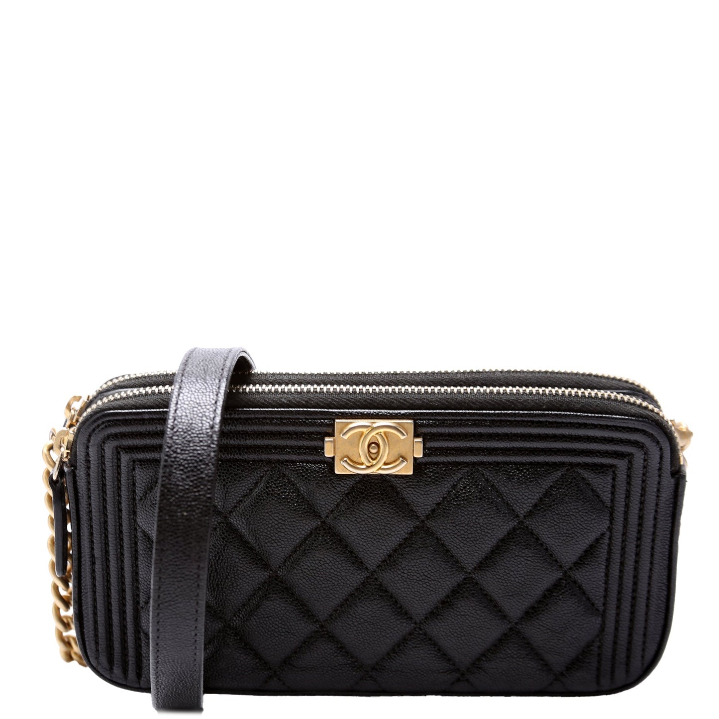 Chanel WOC Boy Double Zip Black Bag
