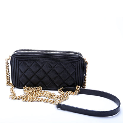 Chanel WOC Boy Double Zip Black Bag