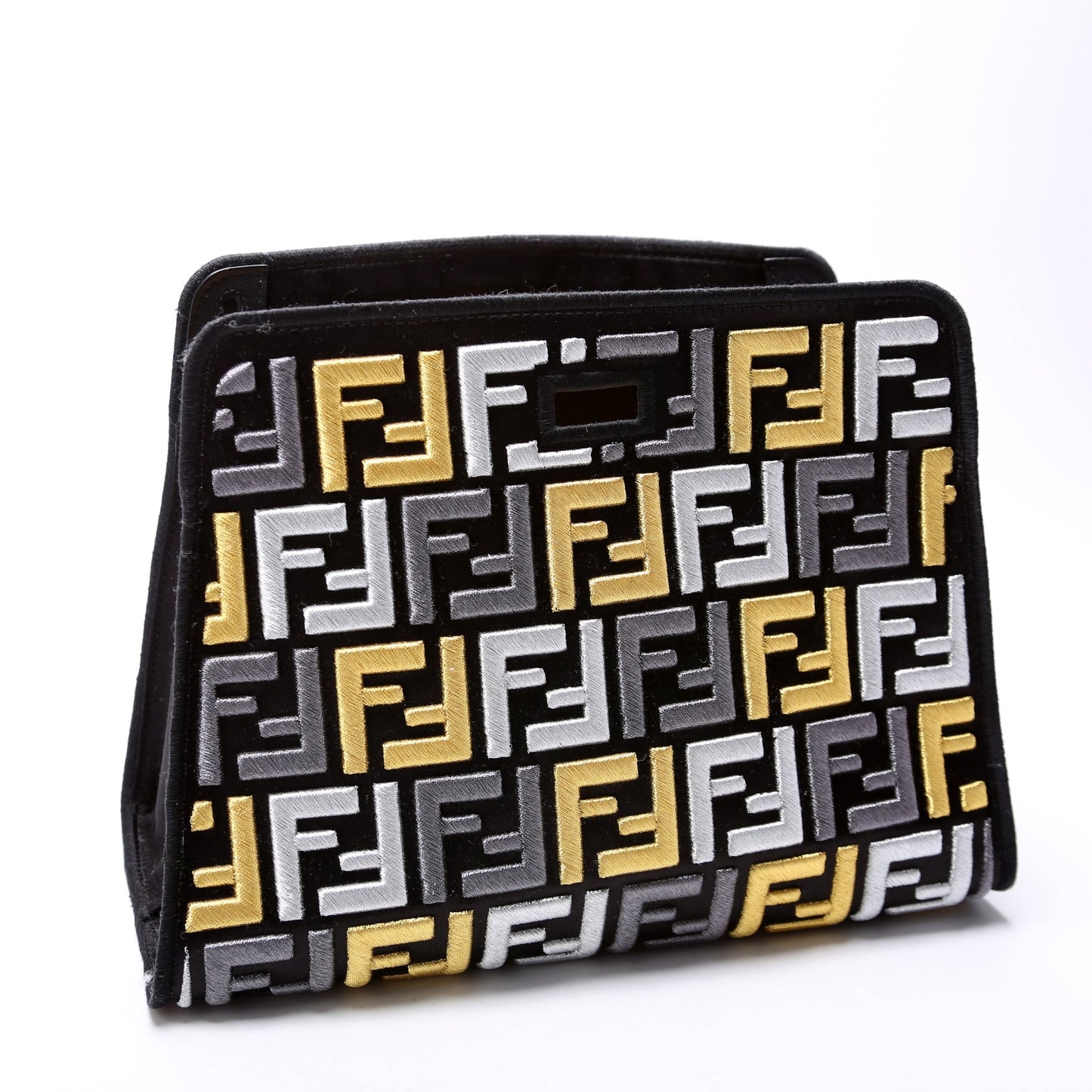 Fendi 7AR717 Peekaboo Defender Pouch Black/Multicolor Bag
