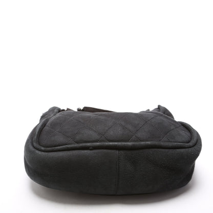 Chanel Mademoiselle Shearling Quilted Tote 9M Black Bag