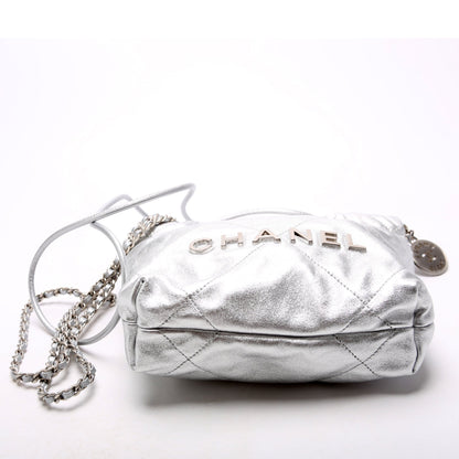 Chanel 22 Mini Metallic Calfskin RFID Silver Bag