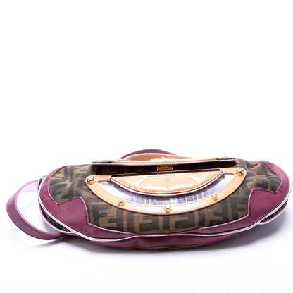 Fendi 8BN133 FF Zucca Vanity Clutch Brown/Plum Bag