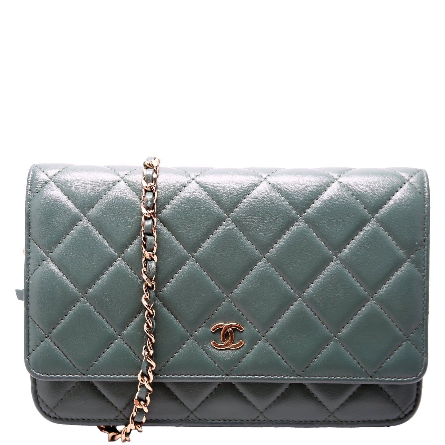 Chanel WOC Classic Quilted Lambskin 26M Green Bag