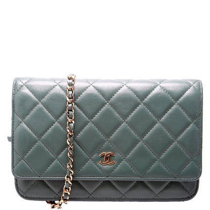 Chanel WOC Classic Quilted Lambskin 26M Green Bag