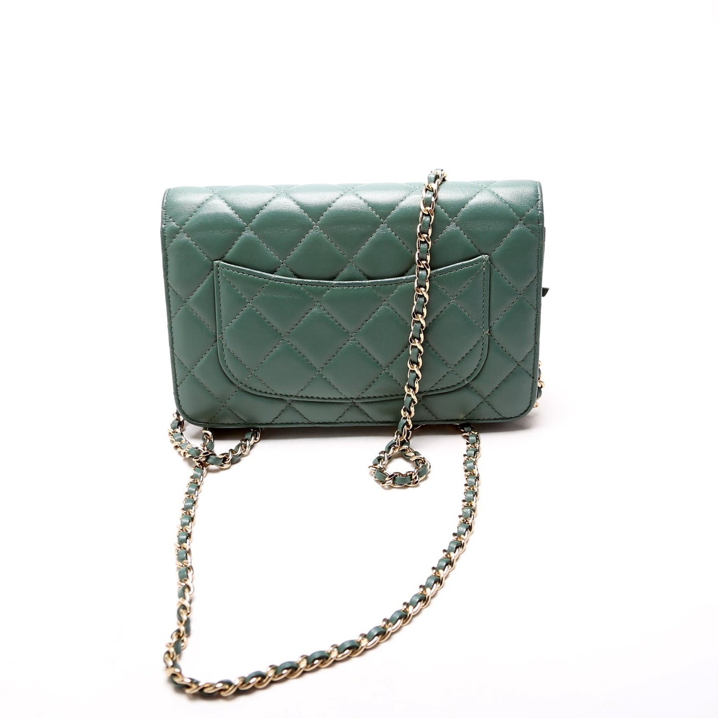 Chanel WOC Classic Quilted Lambskin 26M Green Bag