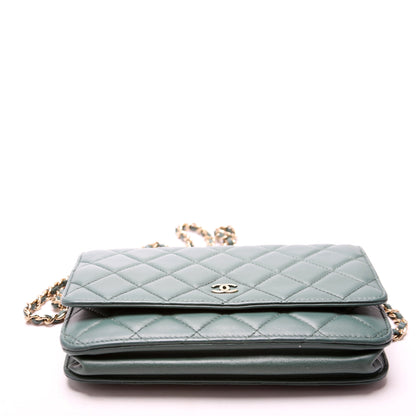Chanel WOC Classic Quilted Lambskin 26M Green Bag