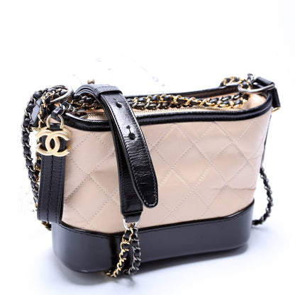 Chanel Gabrielle Hobo Small Calfskin 25M Beige/Black Bag