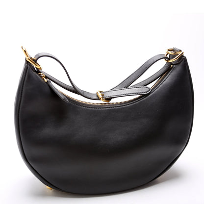Fendi 8BR798graphy Small Leather Hobo Black Bag