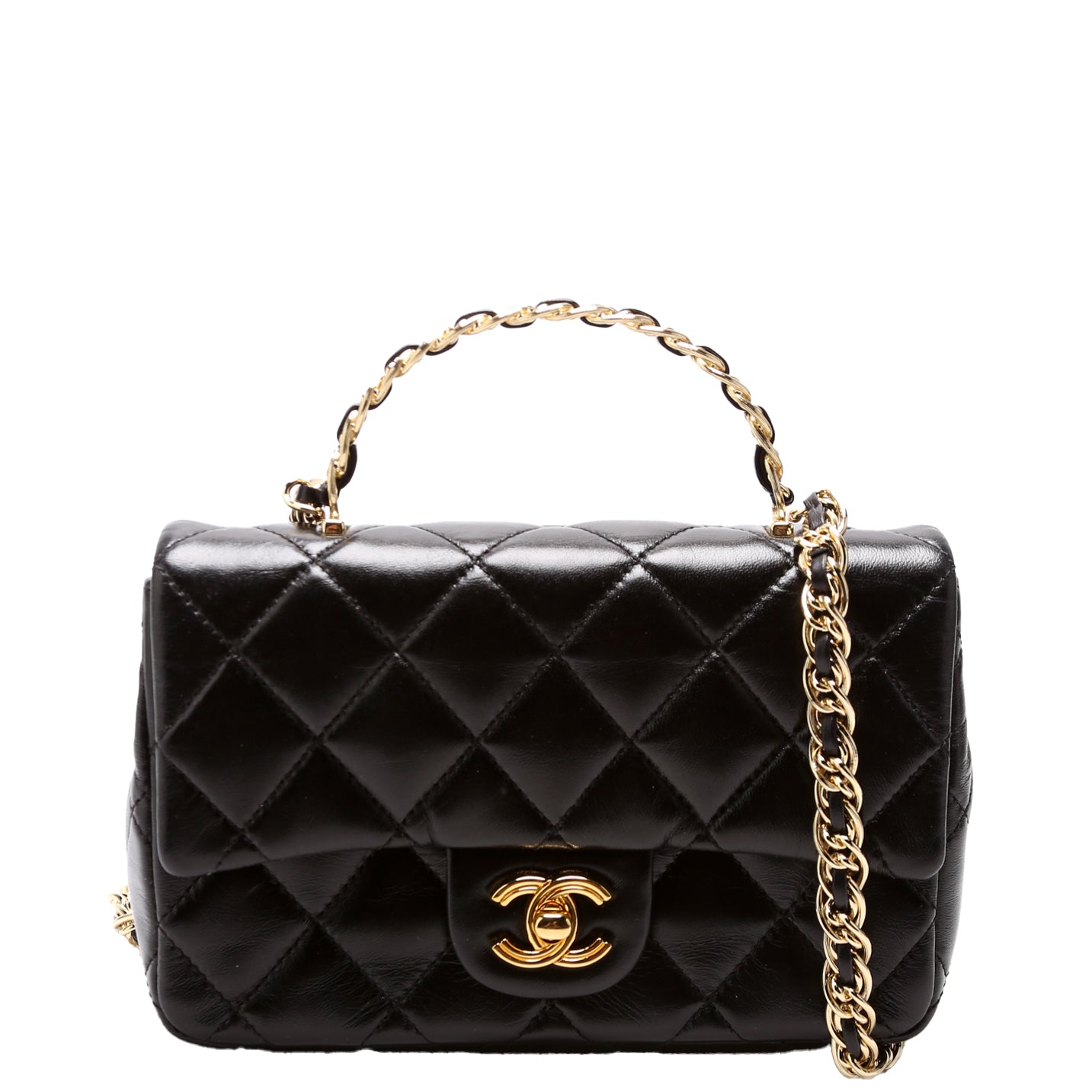 Chanel Rectangular Mini Top Handle RFID Black Bag
