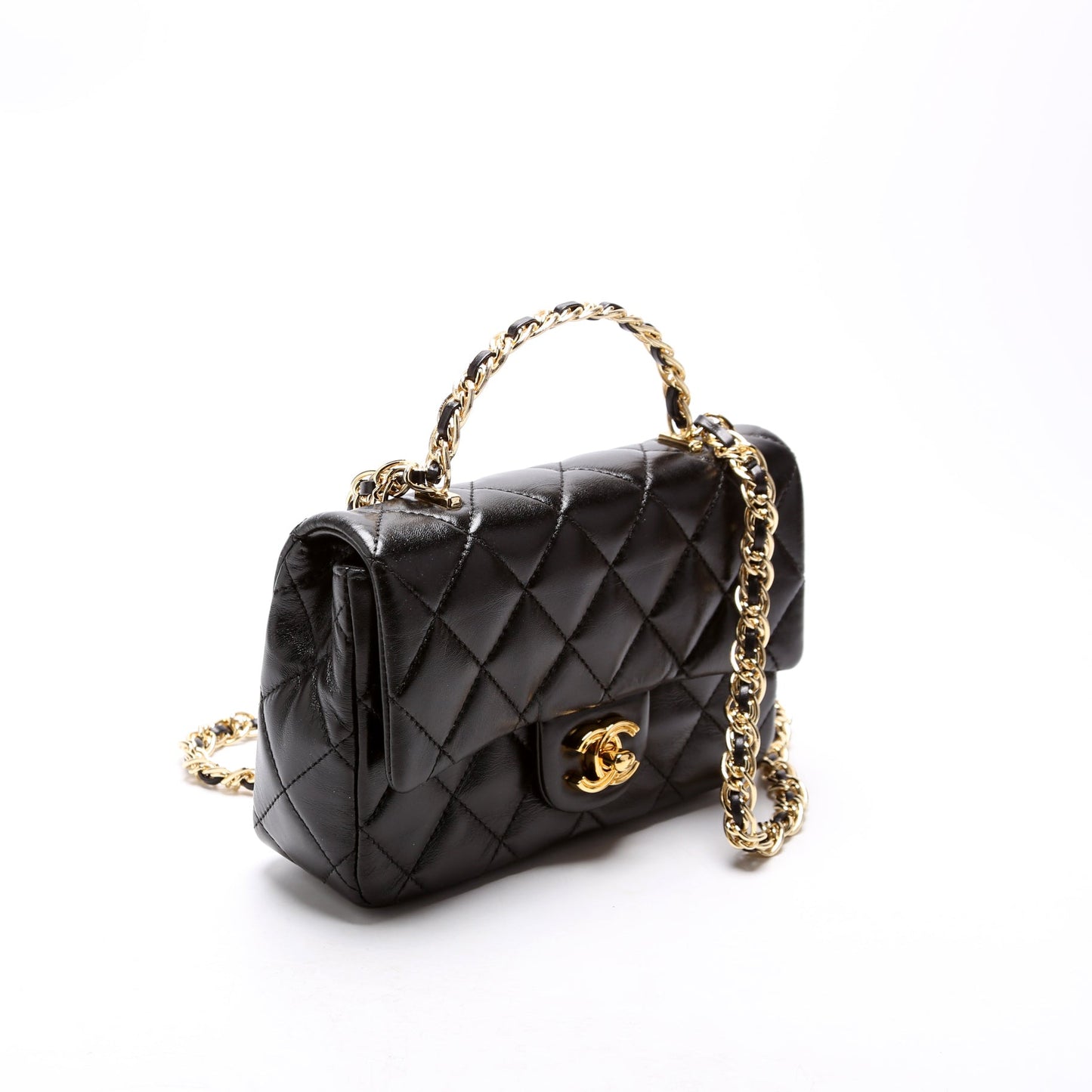 Chanel Rectangular Mini Top Handle RFID Black Bag
