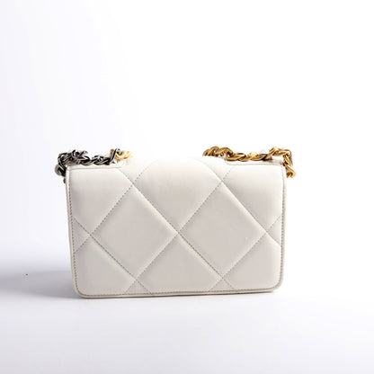 Chanel 19 WOC Quilted Lambskin 30M White Bag