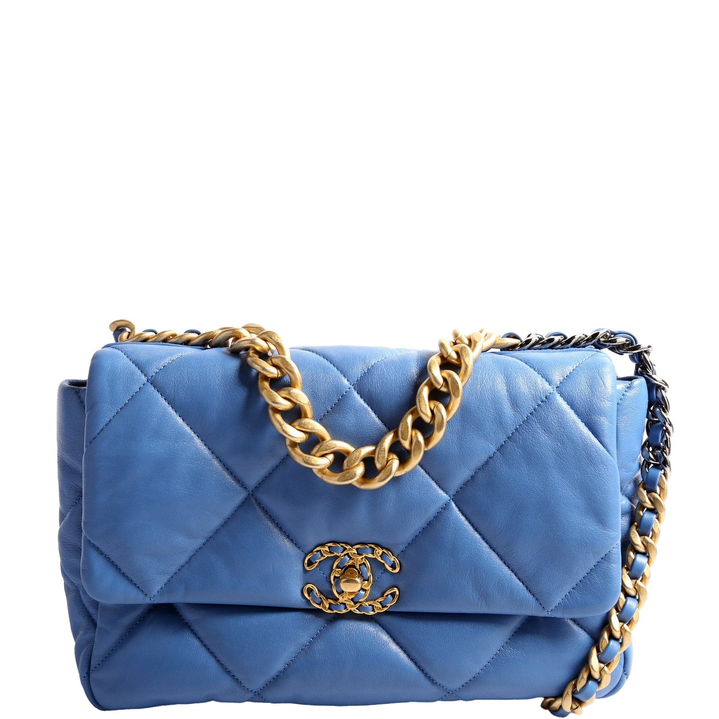 Chanel Quilted Goatskin 19 Large Flap 30M Blue Bag