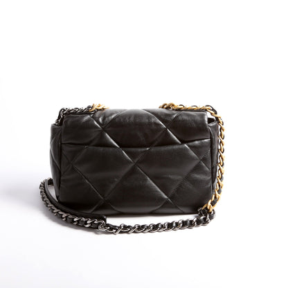 Chanel Quilted Goatskin 19 Medium Flap RFID Black Bag
