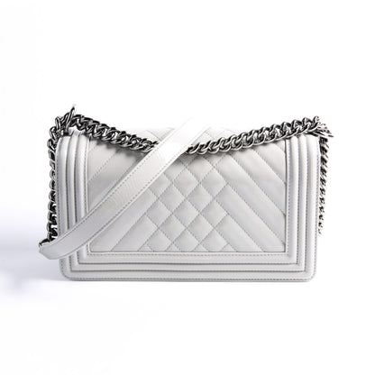 Chanel Boy Flap Medium Old Other Grey Bag