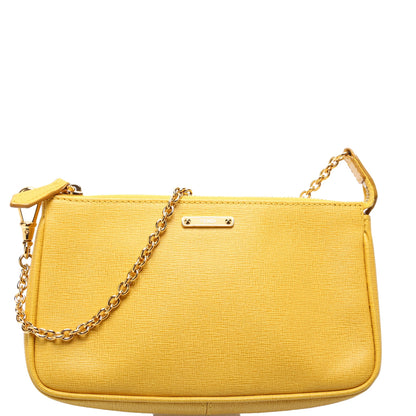 Fendi 8M0271 Vitello Elite Pochette Amarena Yellow Bag