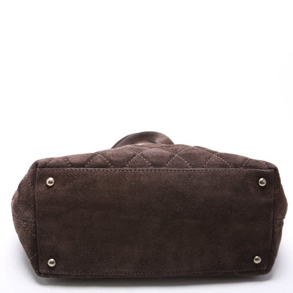 Chanel CC Top Handle Suede 7MM Brown Bag