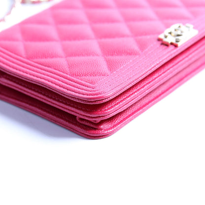 Chanel WOC Boy Caviar Pink Bag