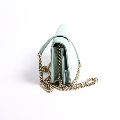 Chanel WOC Bot Caviar Turquoise Bag
