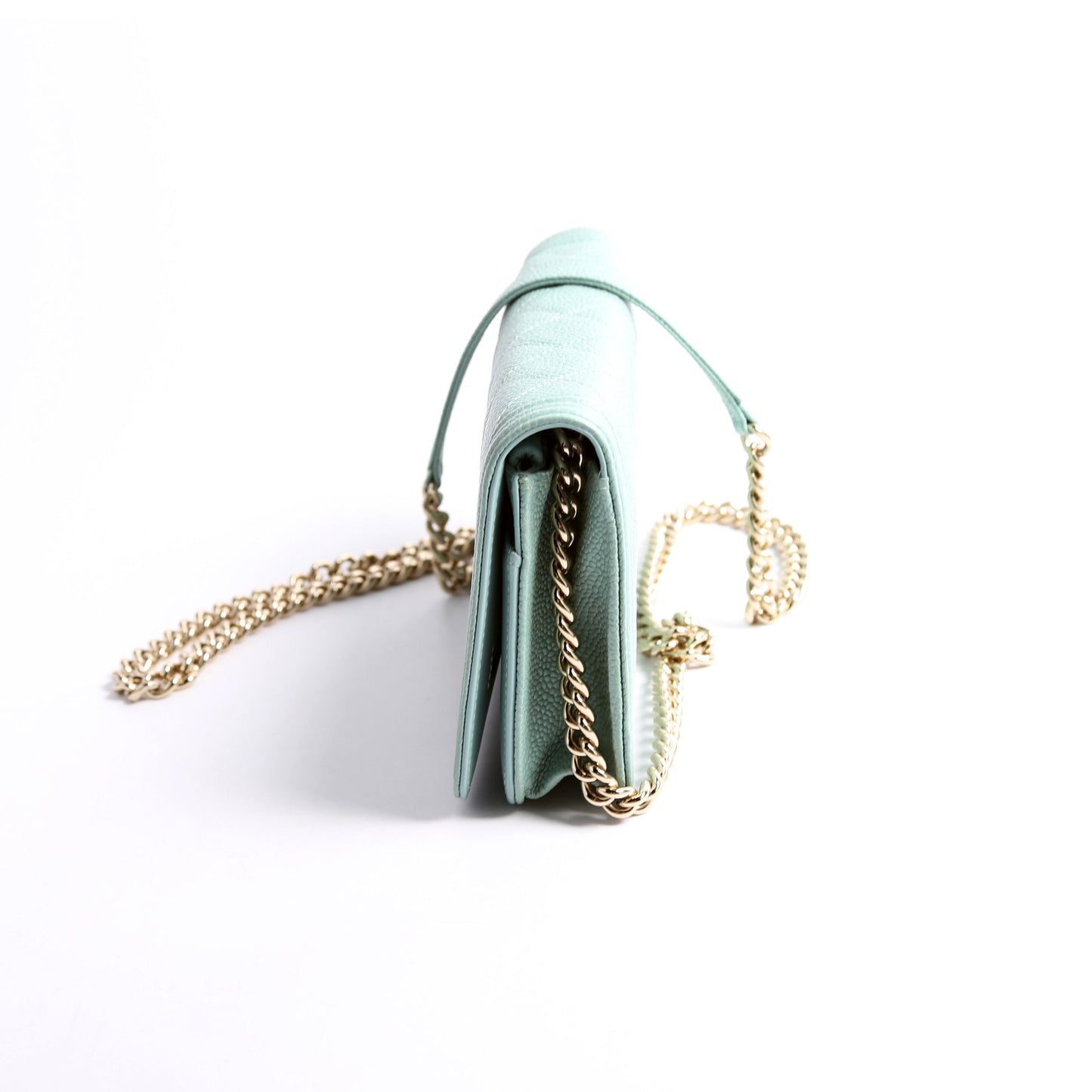 Chanel WOC Bot Caviar Turquoise Bag