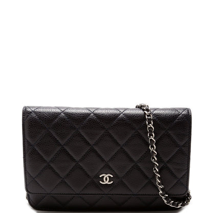 Chanel WOC Classic Quilted Caviar Navy Bag