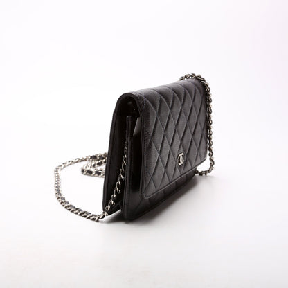 Chanel WOC Classic Quilted Caviar Navy Bag