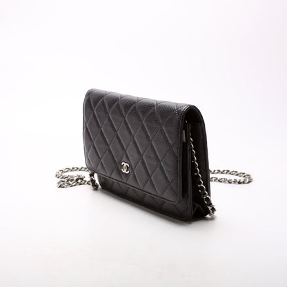 Chanel WOC Classic Quilted Caviar Navy Bag